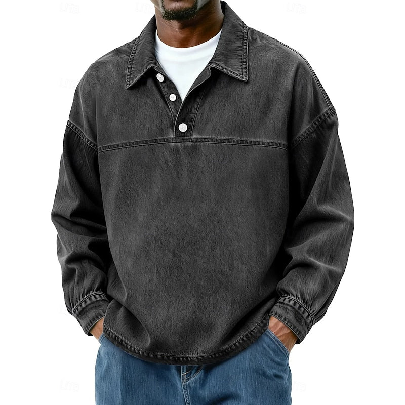 Emmett | Relaxed Long-Sleeve Polo Shirt