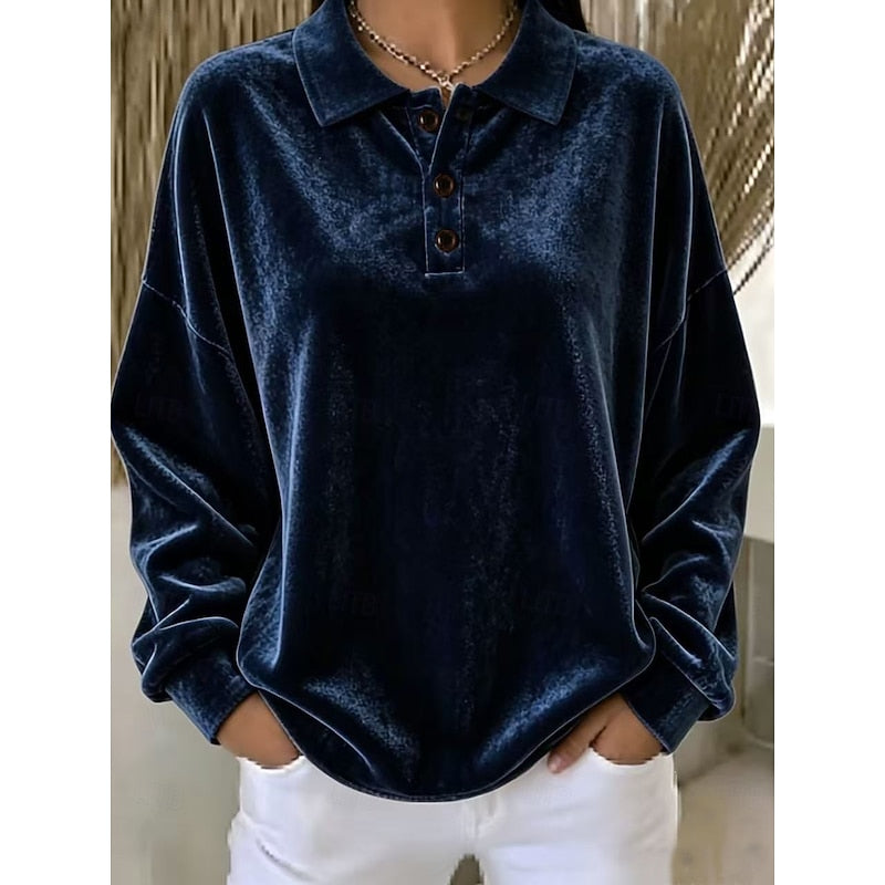 Cassidy | Relaxed Collared Pullover Top