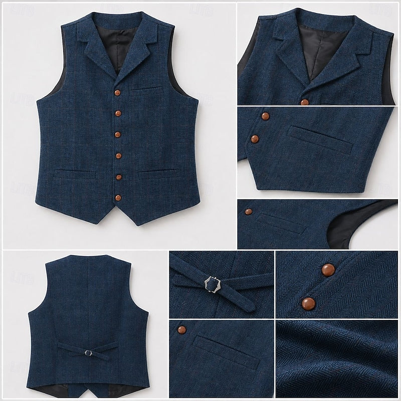 Sinclair | Herringbone Tailored Waistcoat