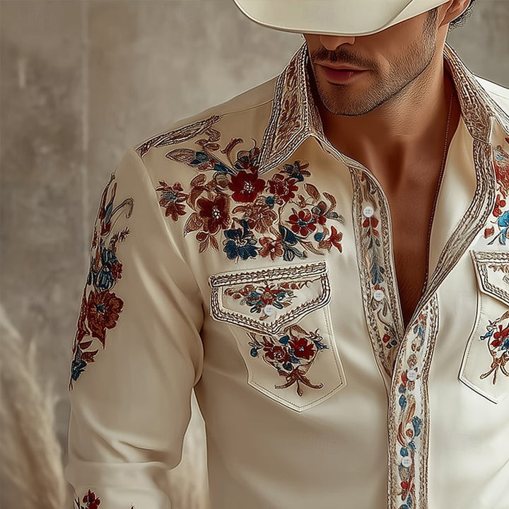 Wyatt | Embroidered Floral Western Shirt