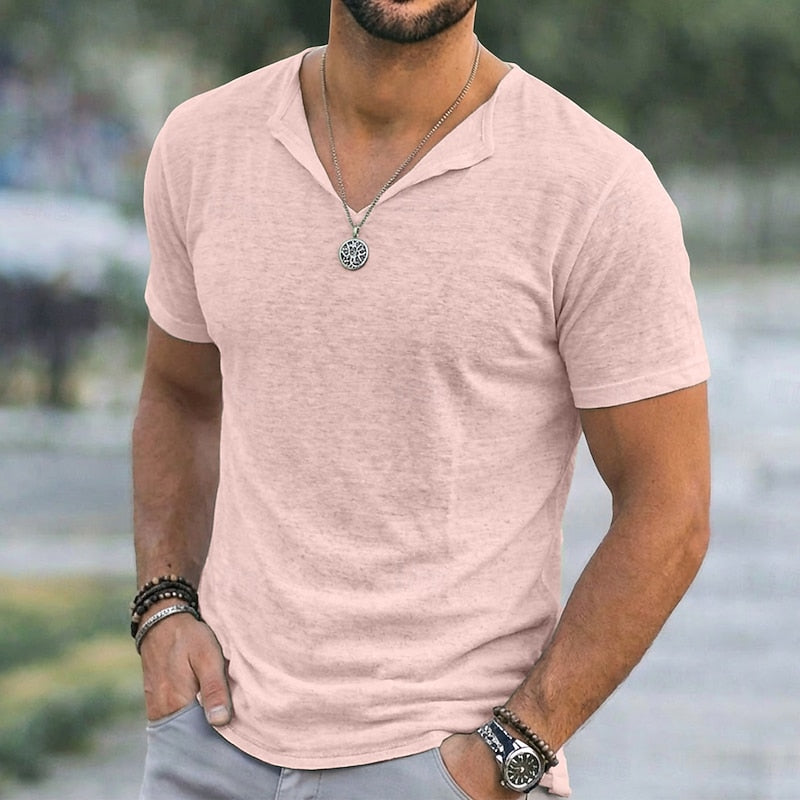 Xavier | Relaxed V-Neck Short-Sleeve T-Shirt