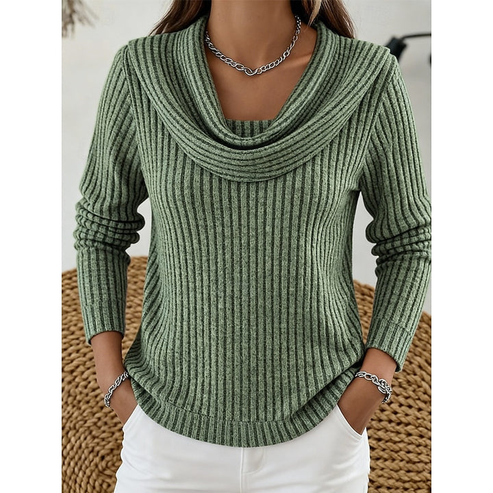 Thea | Cowl Neck Ribbed Sweater