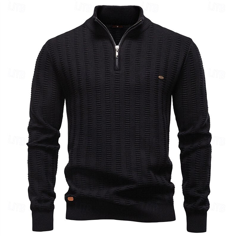 Edwin | Textured Half-Zip Sweater