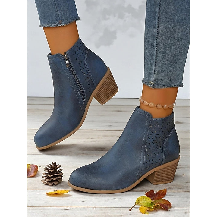 Winifred | Cutout Low-Heel Ankle Boots