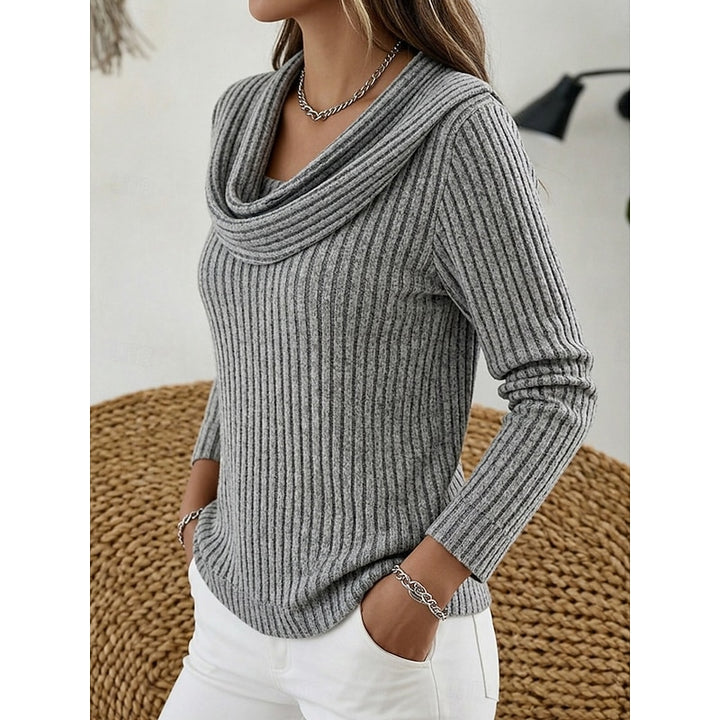Thea | Cowl Neck Ribbed Sweater