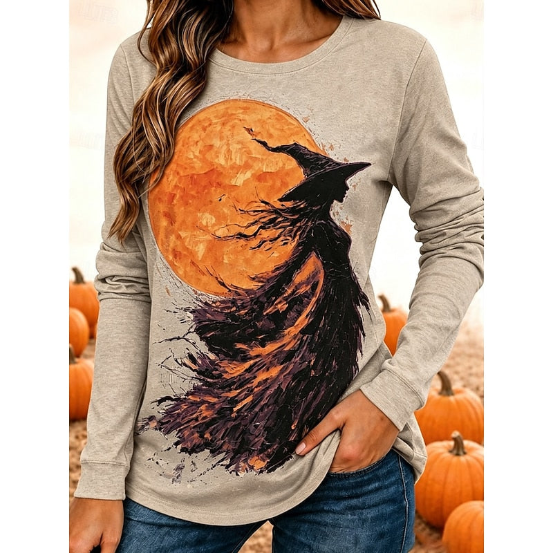 Ruby | Halloween Witch Graphic Long-Sleeve Top