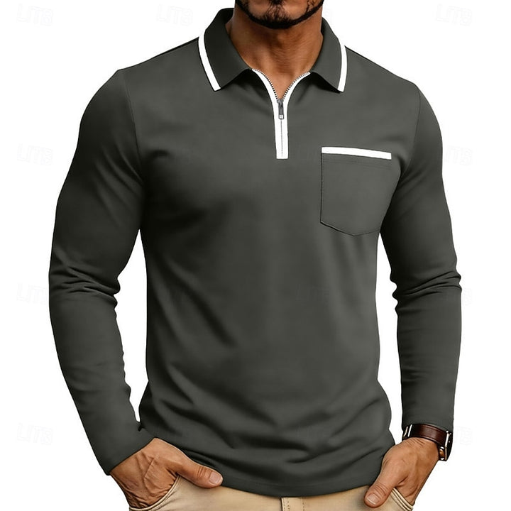 Maddox | Refined Quarter-Zip Long Sleeve Polo