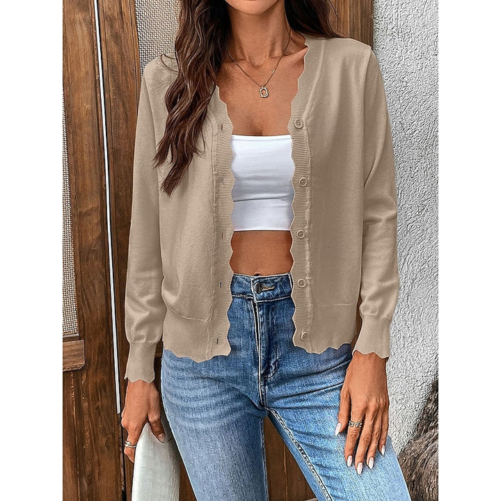 Evangeline | Scalloped Button-Front Cardigan