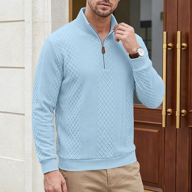Spencer | Textured Quarter-Zip Pullover