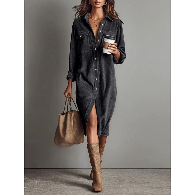 Louisa | Relaxed Button-Front Shirt Dress