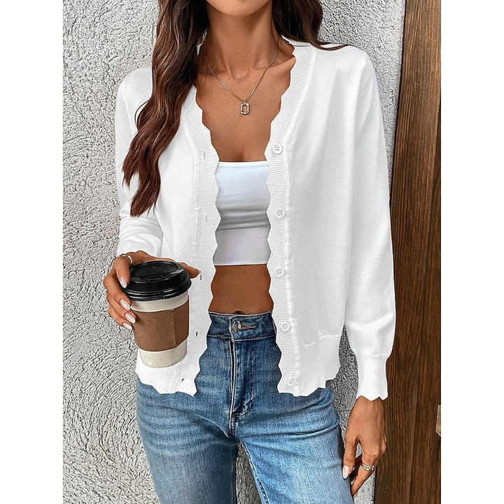 Evangeline | Scalloped Button-Front Cardigan