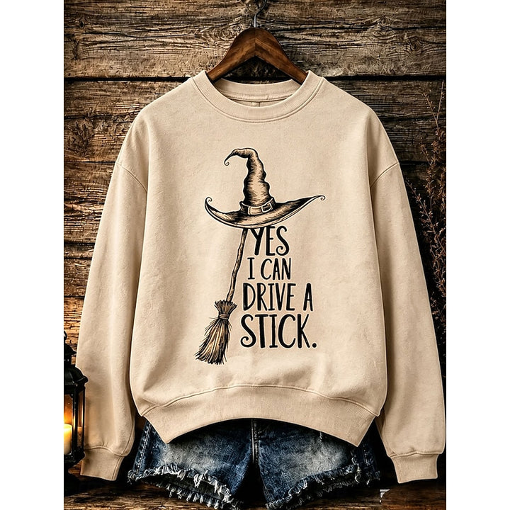 Mabel | Halloween Witch Graphic Crew Neck Sweatshirt