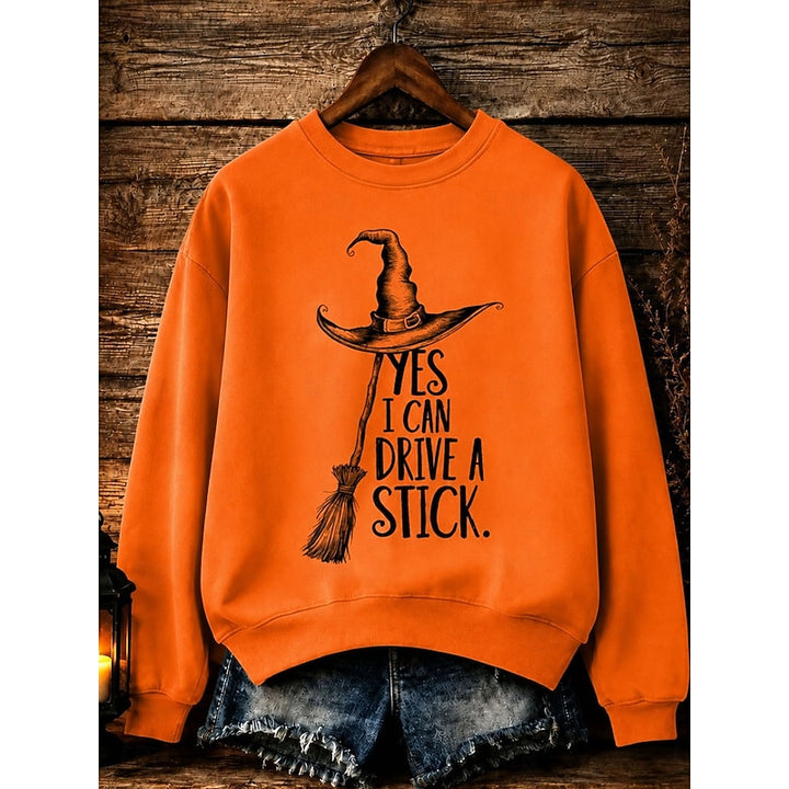 Mabel | Halloween Witch Graphic Crew Neck Sweatshirt