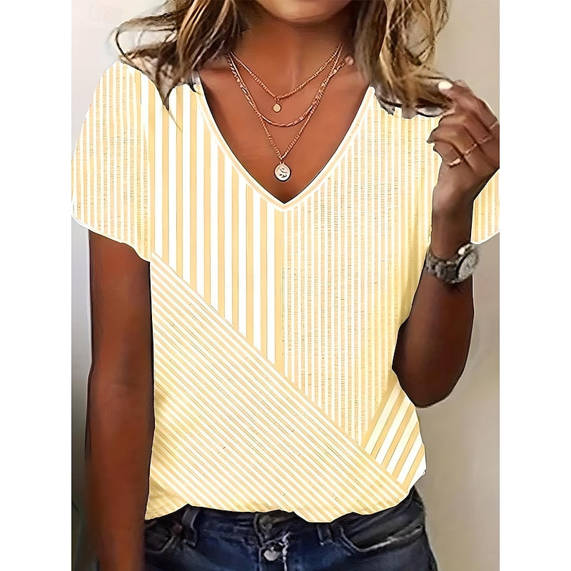 Sienna | Softly Striped V-Neck Top