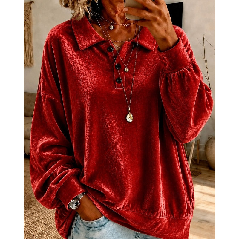 Cassidy | Relaxed Collared Pullover Top