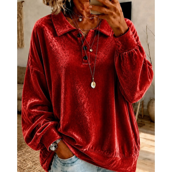 Cassidy | Relaxed Collared Pullover Top