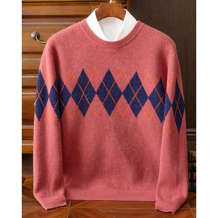 Hollis | Classic Argyle Crew Neck Sweater