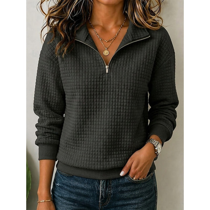 Tamsin | Textured Quarter-Zip Pullover