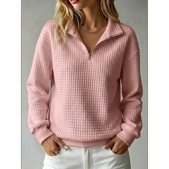 Tamsin | Textured Half-Zip Pullover