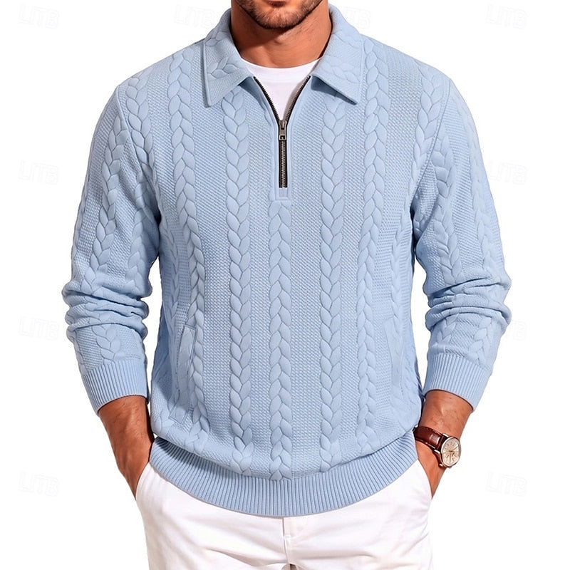 Maddox | Textured Quarter-Zip Sweater