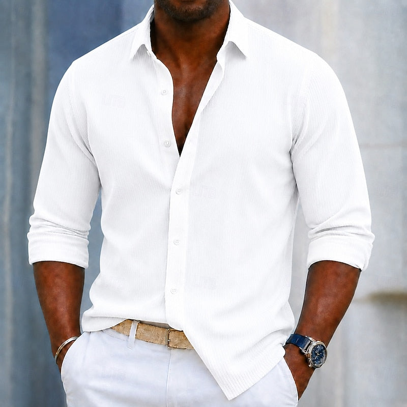 Sawyer | Ribbed Button-Up Shirt
