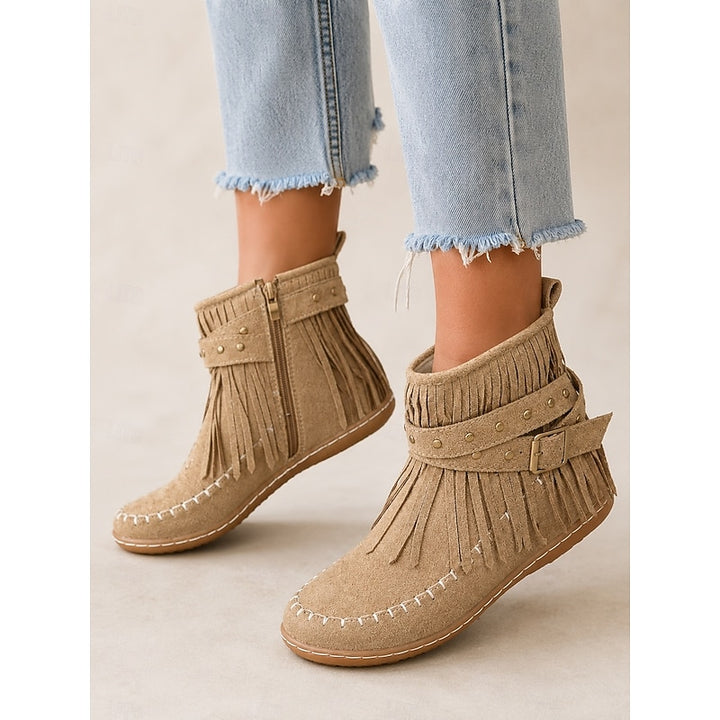 Adele | Fringe Moccasin Ankle Boots