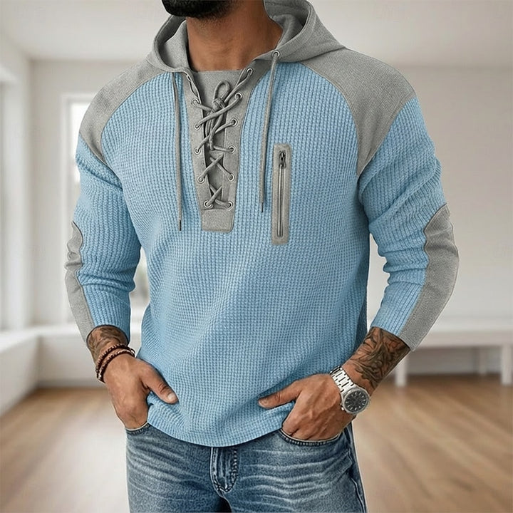 Dean | Textured Lace-Up Hoodie