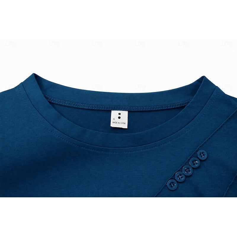 Danica | Draped Button-Accent Top