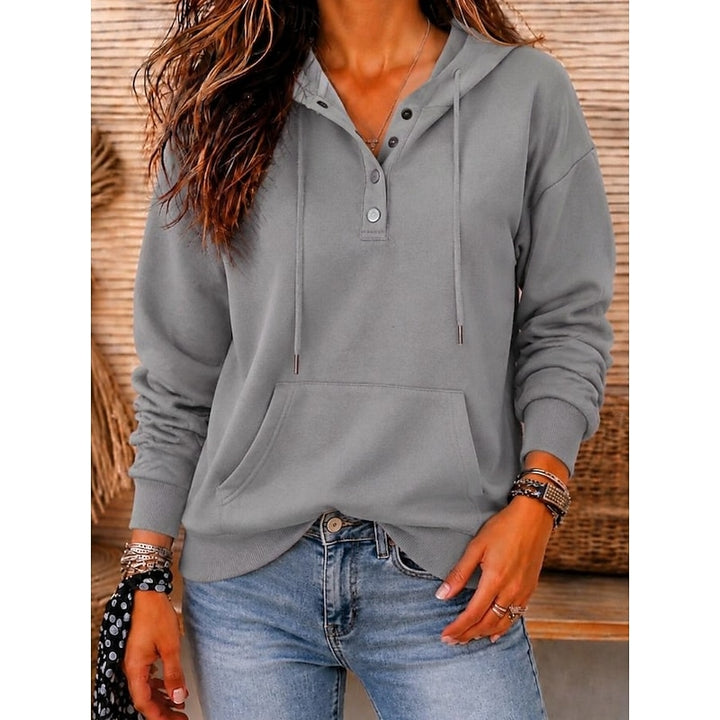 Carolyn | Relaxed Button-Neck Hoodie