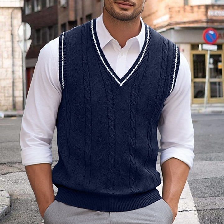 Barclay | Cable-Knit V-Neck Sweater Vest