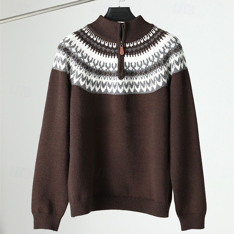 Magnus | Patterned Quarter-Zip Sweater