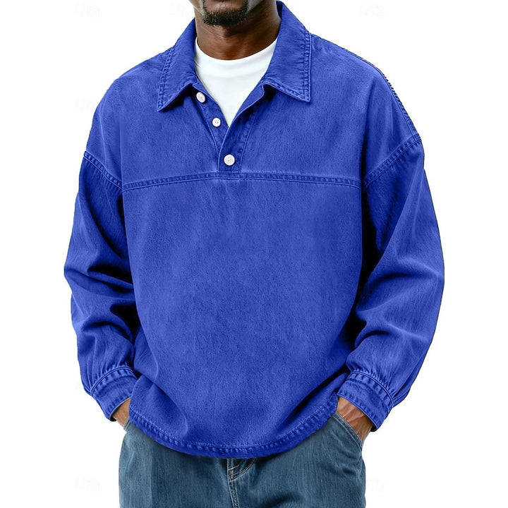 Emmett | Relaxed Long-Sleeve Polo Shirt